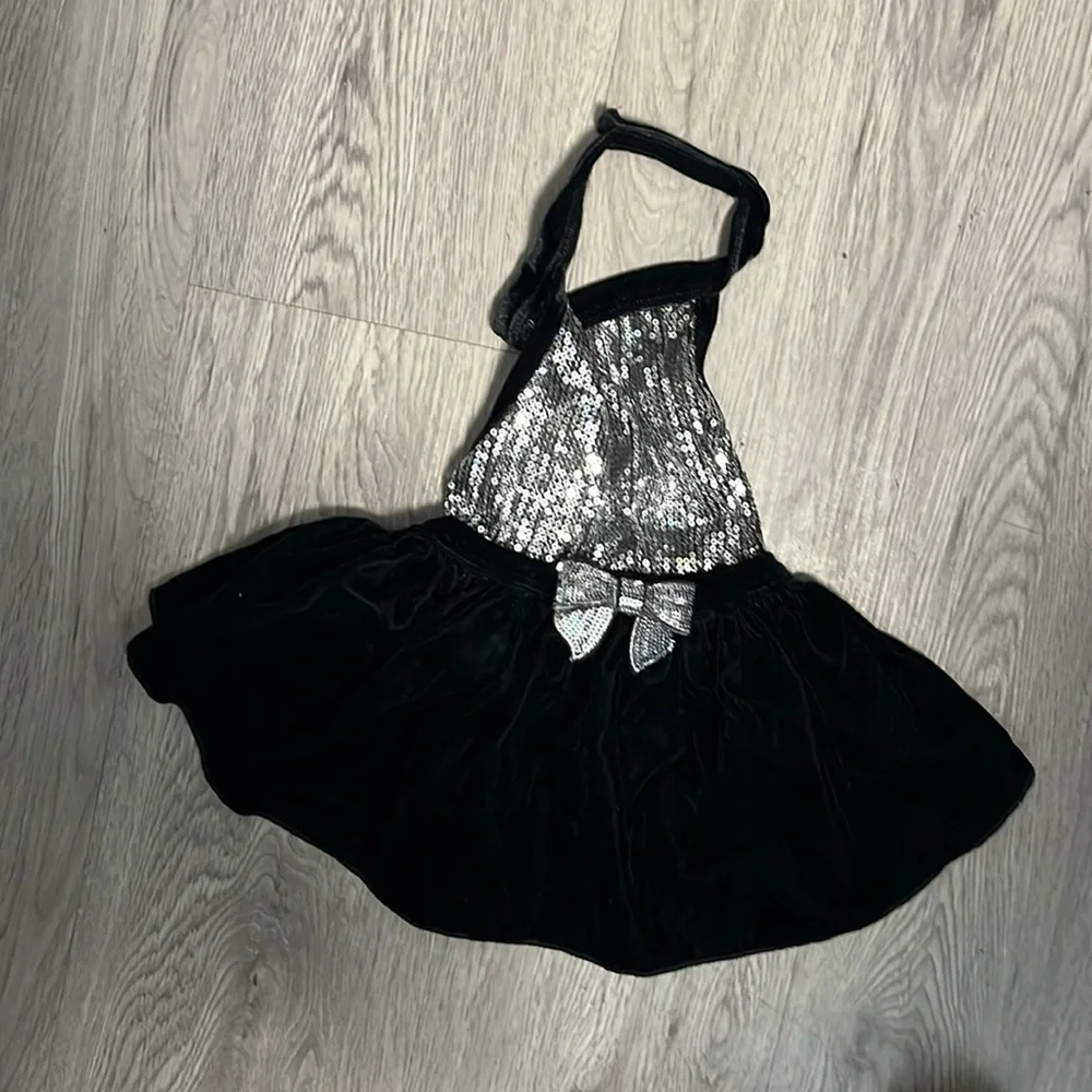 Black and Silver Halter Dress